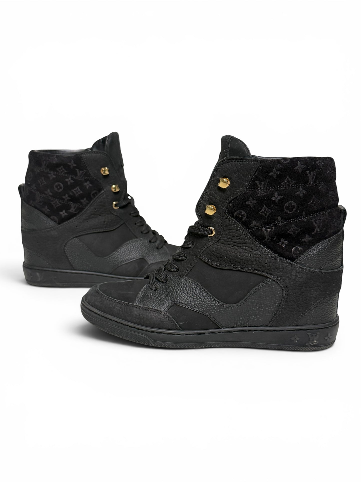 Louis Vuitton FW2014 'Cliff' Wedge Sneaker Black (37)