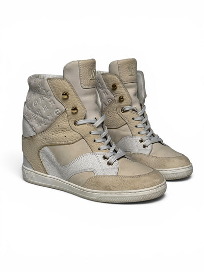 Louis Vuitton FW2014 'Cliff' Wedge Sneaker Beige (37)