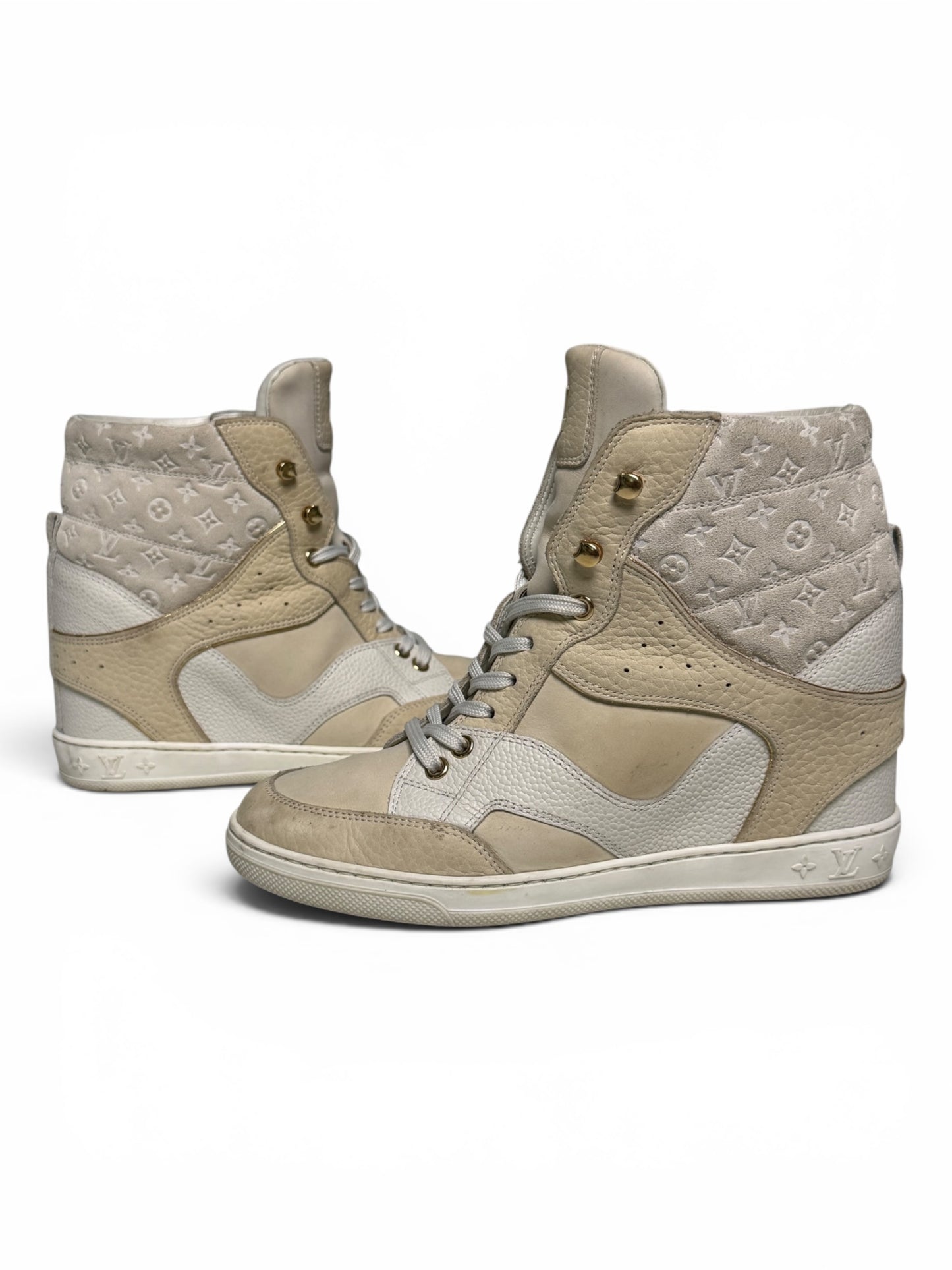 Louis Vuitton FW2014 'Cliff' Wedge Sneaker Beige (37)