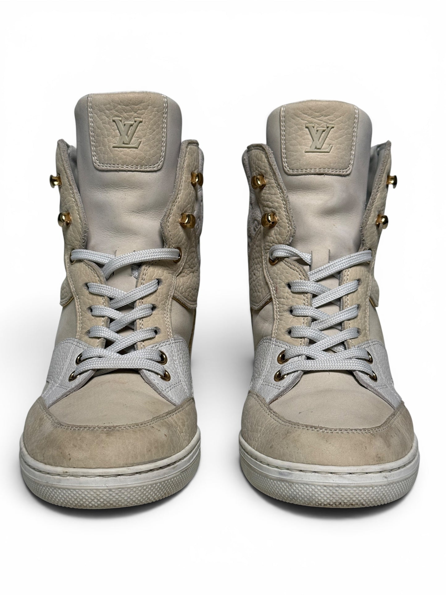 Louis Vuitton FW2014 'Cliff' Wedge Sneaker Beige (37)