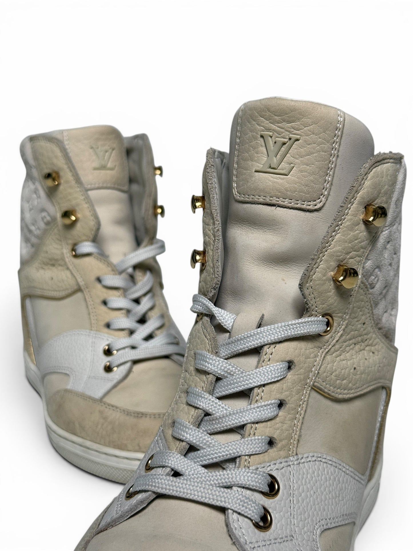 Louis Vuitton FW2014 'Cliff' Wedge Sneaker Beige (37)