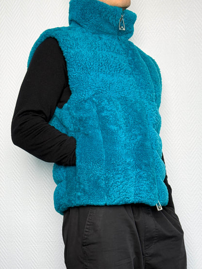 Bottega Veneta Shearling Padded Vest Turquoise (M)