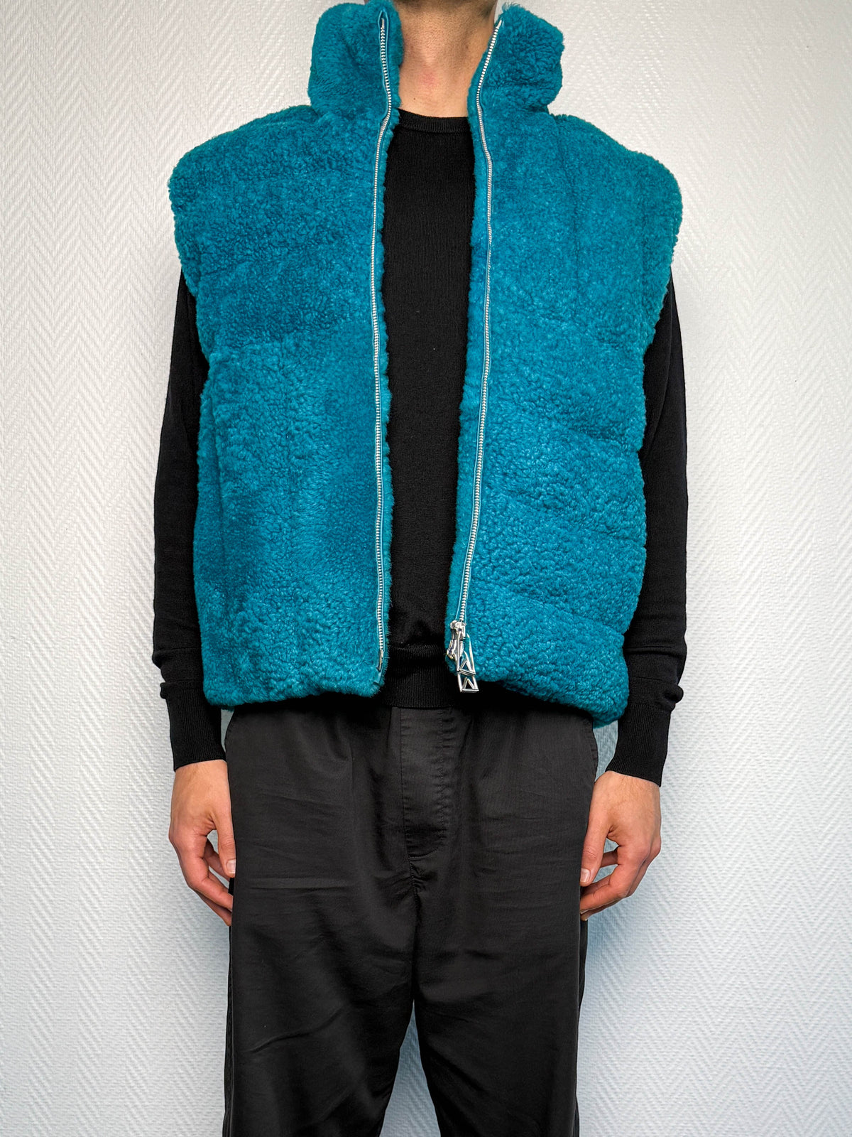 Bottega Veneta Shearling Padded Vest Turquoise (M)