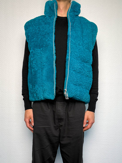 Bottega Veneta Shearling Padded Vest Turquoise (M)