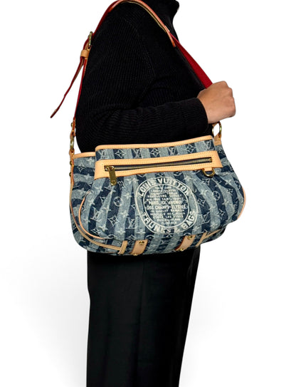 Louis Vuitton 2006 Denim Raye Porte Épaule MM