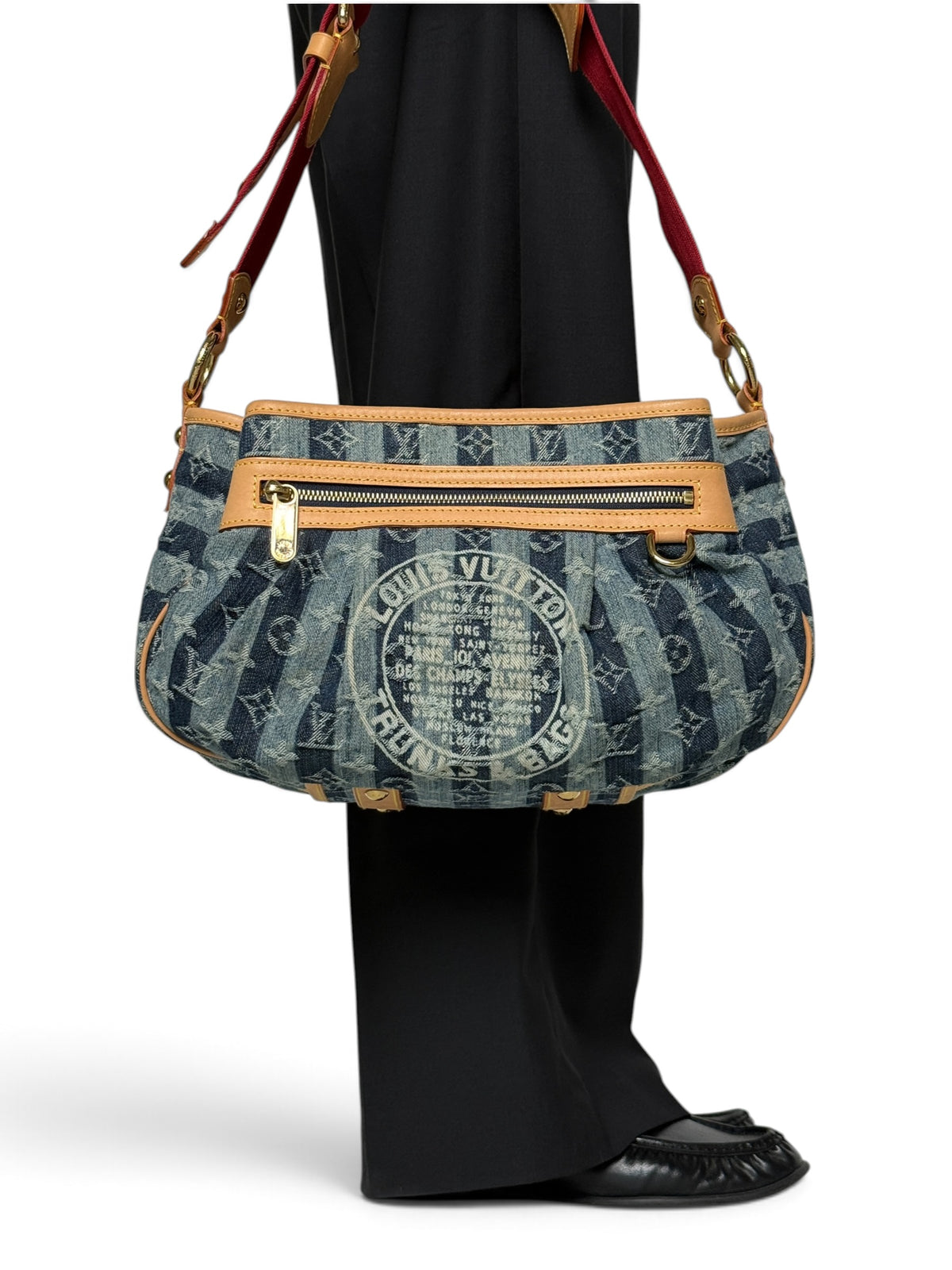 Louis Vuitton 2006 Denim Raye Porte Épaule MM