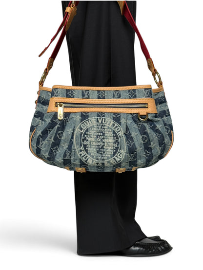 Louis Vuitton 2006 Denim Raye Porte Épaule MM