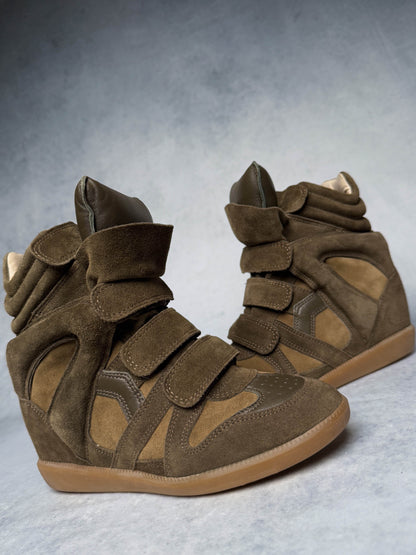 Isabel Marant Bekett Wedge Sneaker Khaki (37)