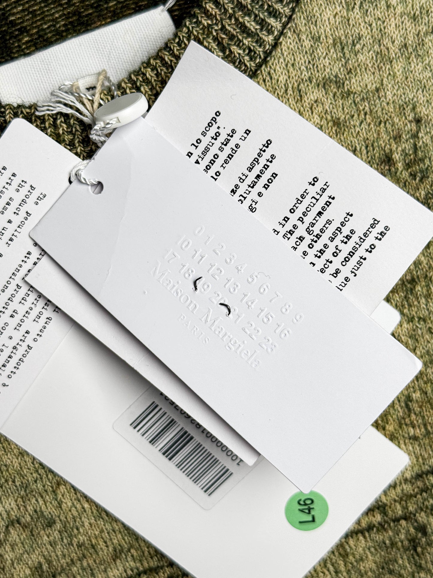 Maison Margiela Green Wool/Cotton Sweater (M)