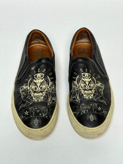Givenchy Leather Skull Tattoo Slip-On Sneakers (43)
