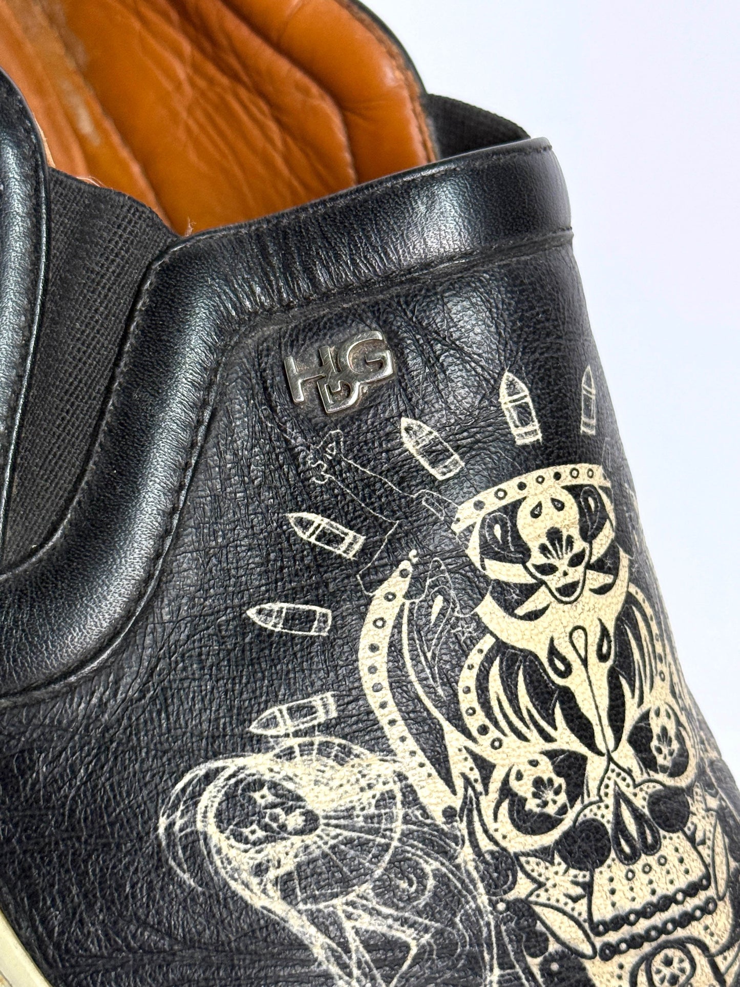 Givenchy Leather Skull Tattoo Slip-On Sneakers (43)