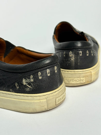 Givenchy Leather Skull Tattoo Slip-On Sneakers (43)