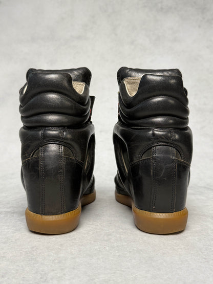 Isabel Marant Bekett Wedge Sneaker Black Leather (38)