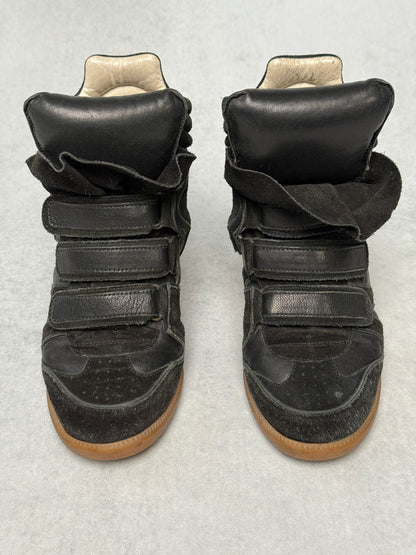 Isabel Marant Bekett Wedge Sneaker Black Leather Trim (39