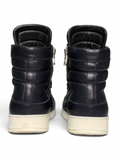 Balmain 2013 Perforated Leather High-Tops Navy