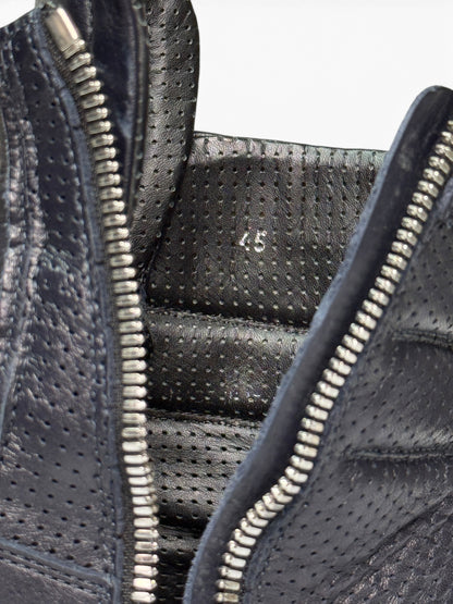 Balmain 2013 Perforated Leather High-Tops Navy