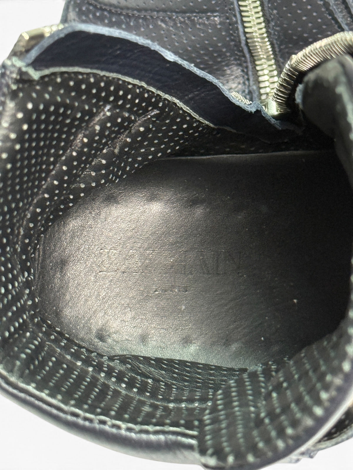 Balmain 2013 Perforated Leather High-Tops Navy