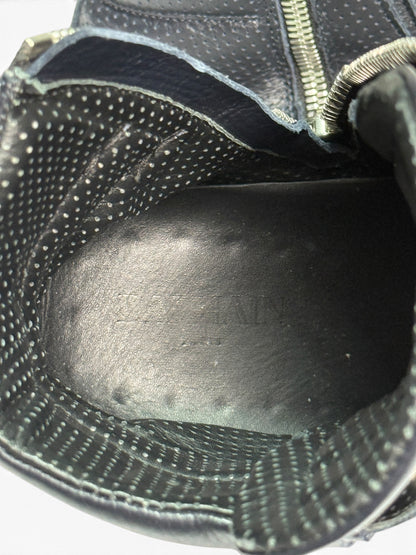 Balmain 2013 Perforated Leather High-Tops Navy