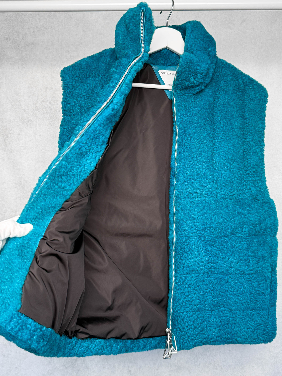 Bottega Veneta Shearling Padded Vest Turquoise (M)