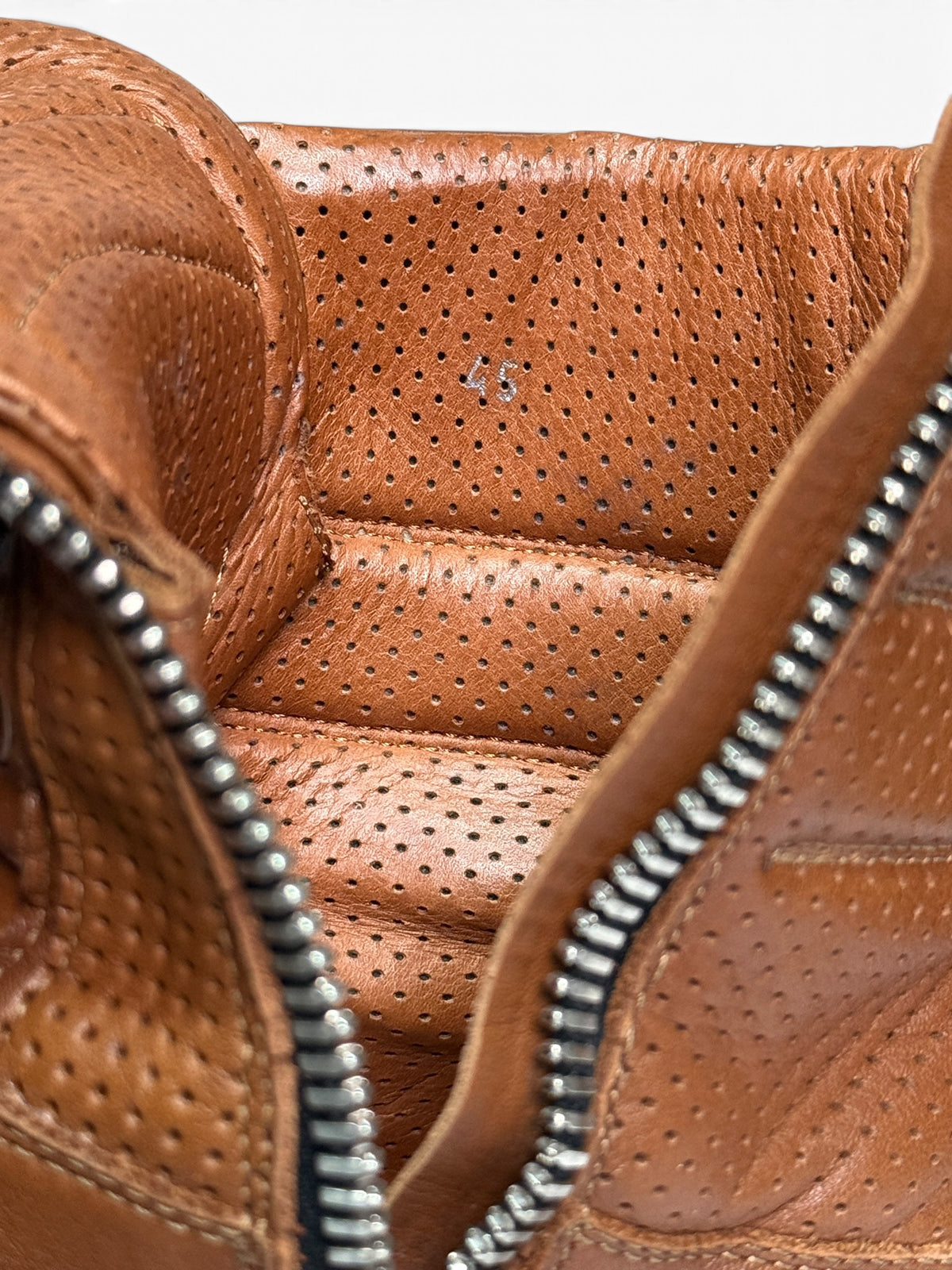 Balmain SS2013 Perforated Leather High-Tops Brown