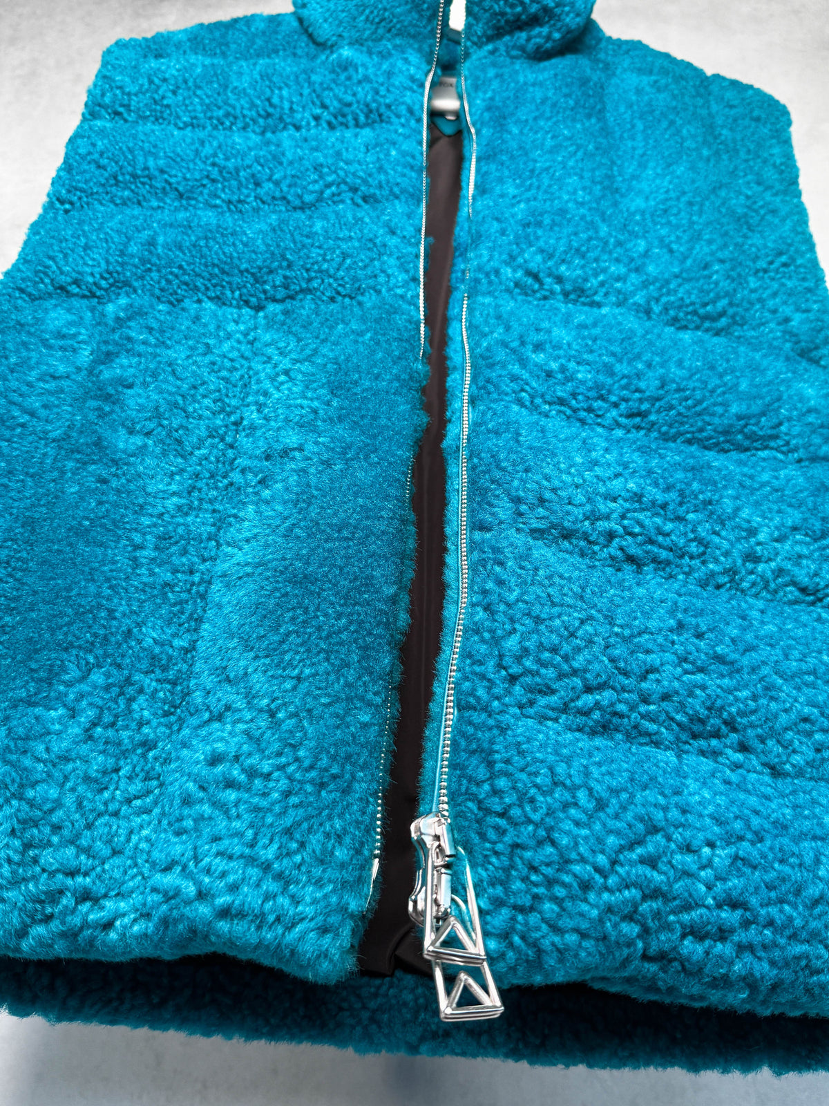 Bottega Veneta Shearling Padded Vest Turquoise (M)
