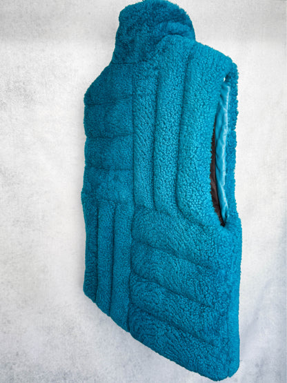 Bottega Veneta Shearling Padded Vest Turquoise (M)