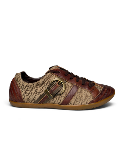Dior Vintage Monogram Buckle Sneaker Leather/Canvas Brown (39)