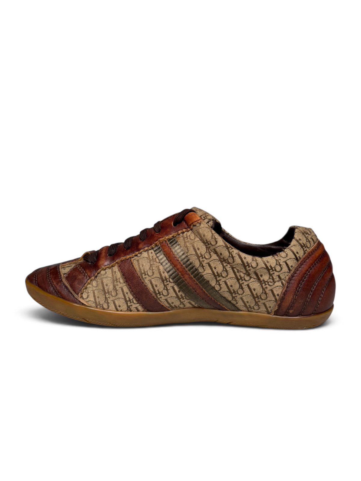 Dior Vintage Monogram Buckle Sneaker Leather/Canvas Brown (39)