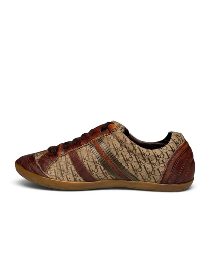 Dior Vintage Monogram Buckle Sneaker Leather/Canvas Brown (39)