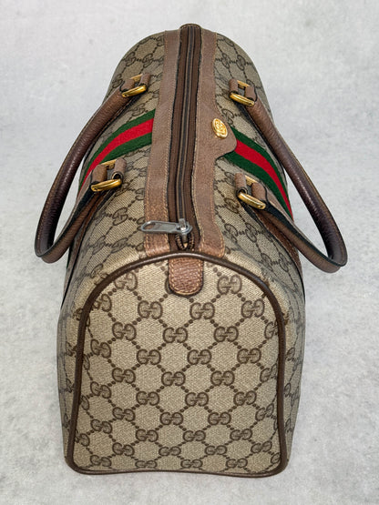 Gucci Vintage 70's Boston Handbag Canvas GG