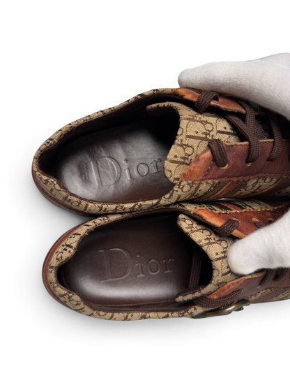 Dior Vintage Monogram Buckle Sneaker Leather/Canvas Brown (39)