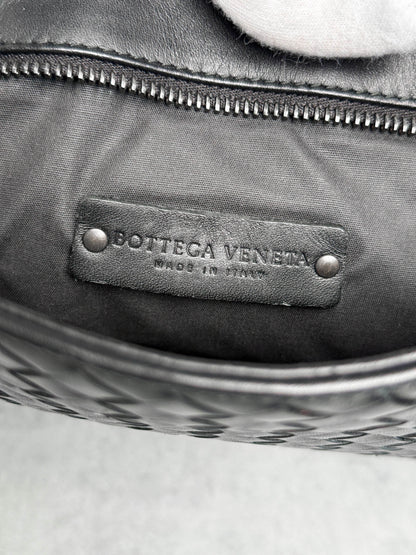Bottega Veneta Intrecciato Messenger Bag Black