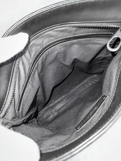 Bottega Veneta Intrecciato Messenger Bag Black