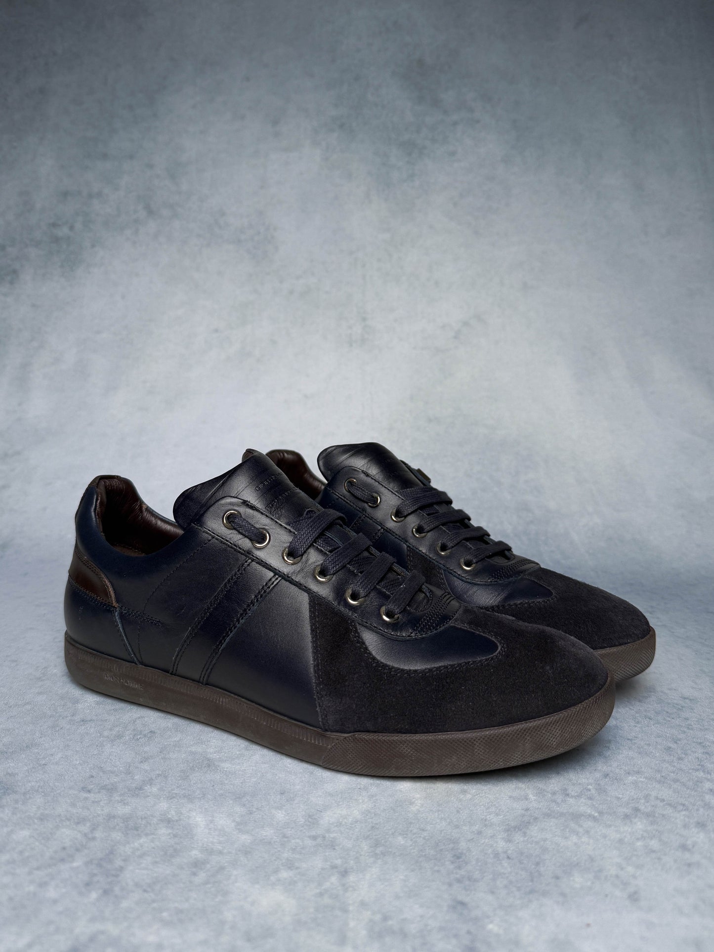 Dior Homme Sneakers Leather/Suede Navy and Brown (42)