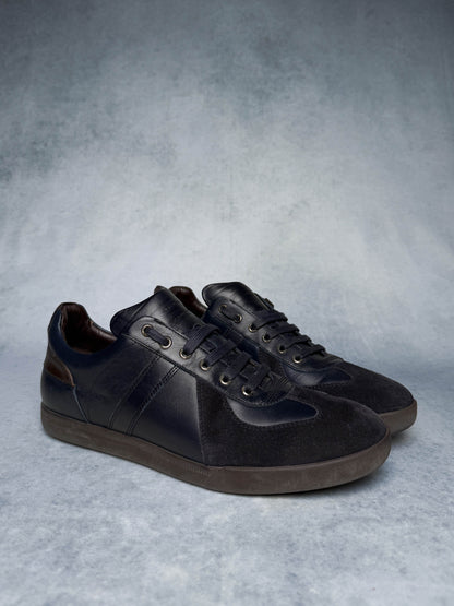 Dior Homme Sneakers Leather/Suede Navy and Brown (42)