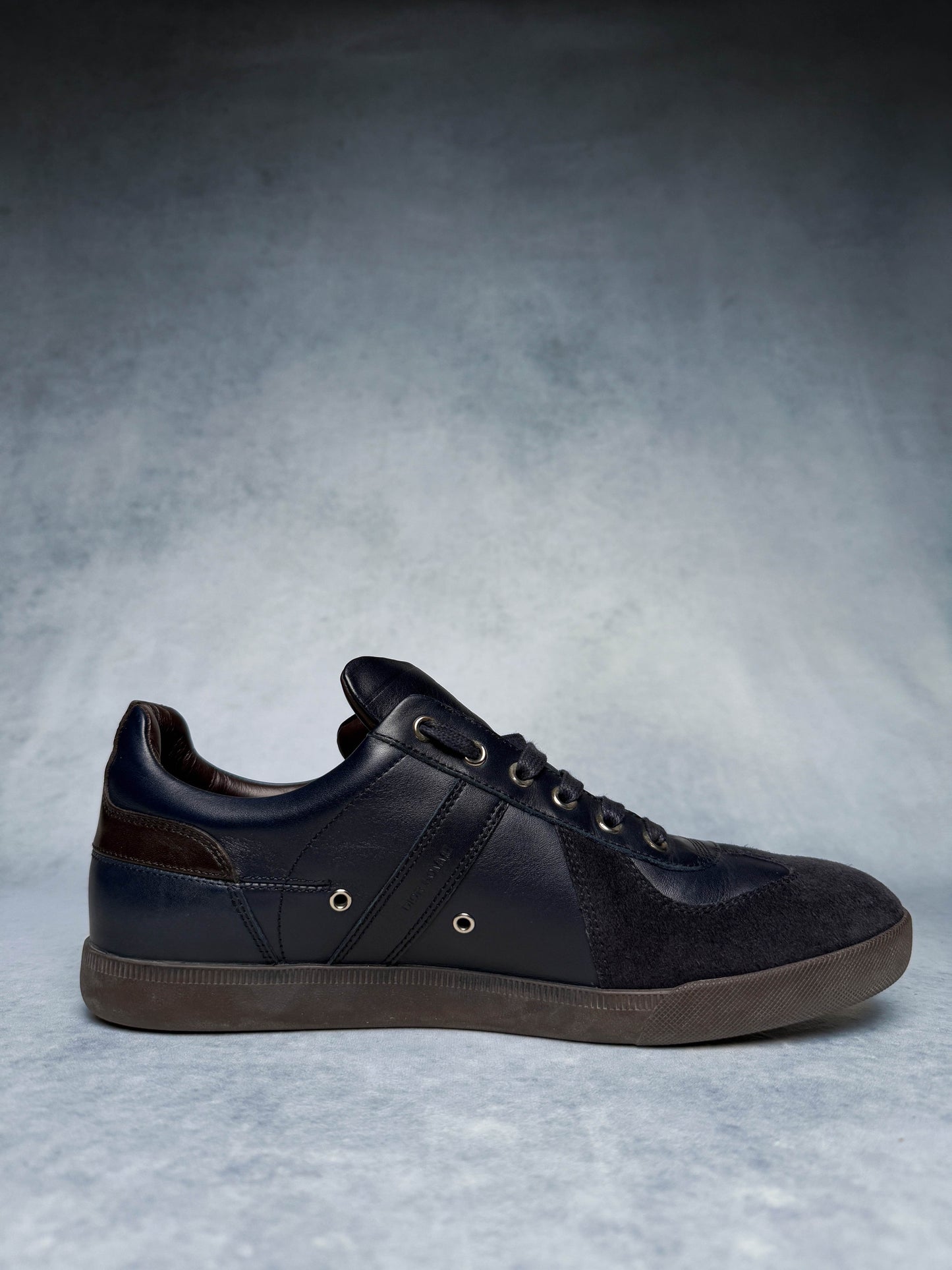 Dior Homme Sneakers Leather/Suede Navy and Brown (42)