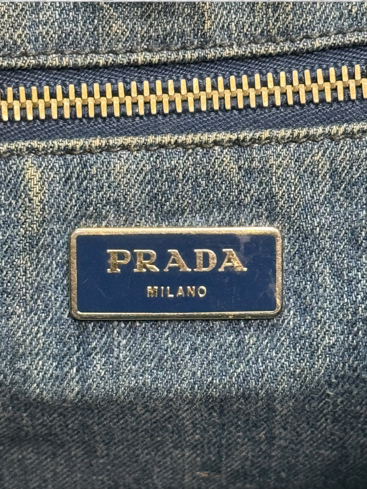 Prada Canapa Denim Tote Bag