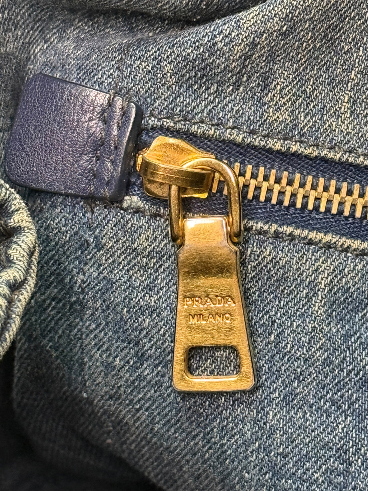 Prada Canapa Denim Tote Bag