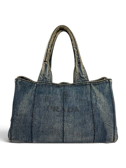 Prada Canapa Denim Tote Bag