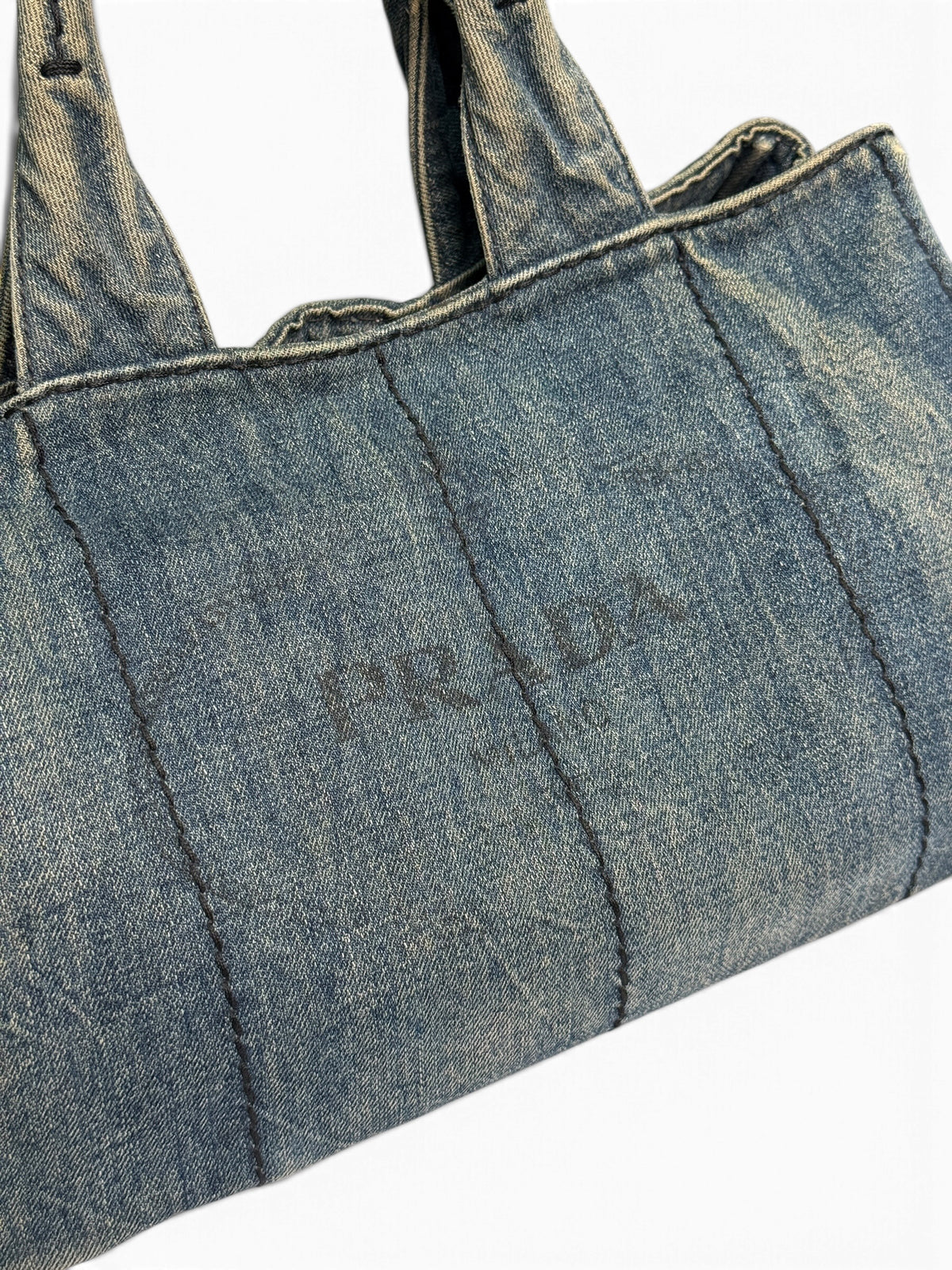 Prada Canapa Denim Tote Bag