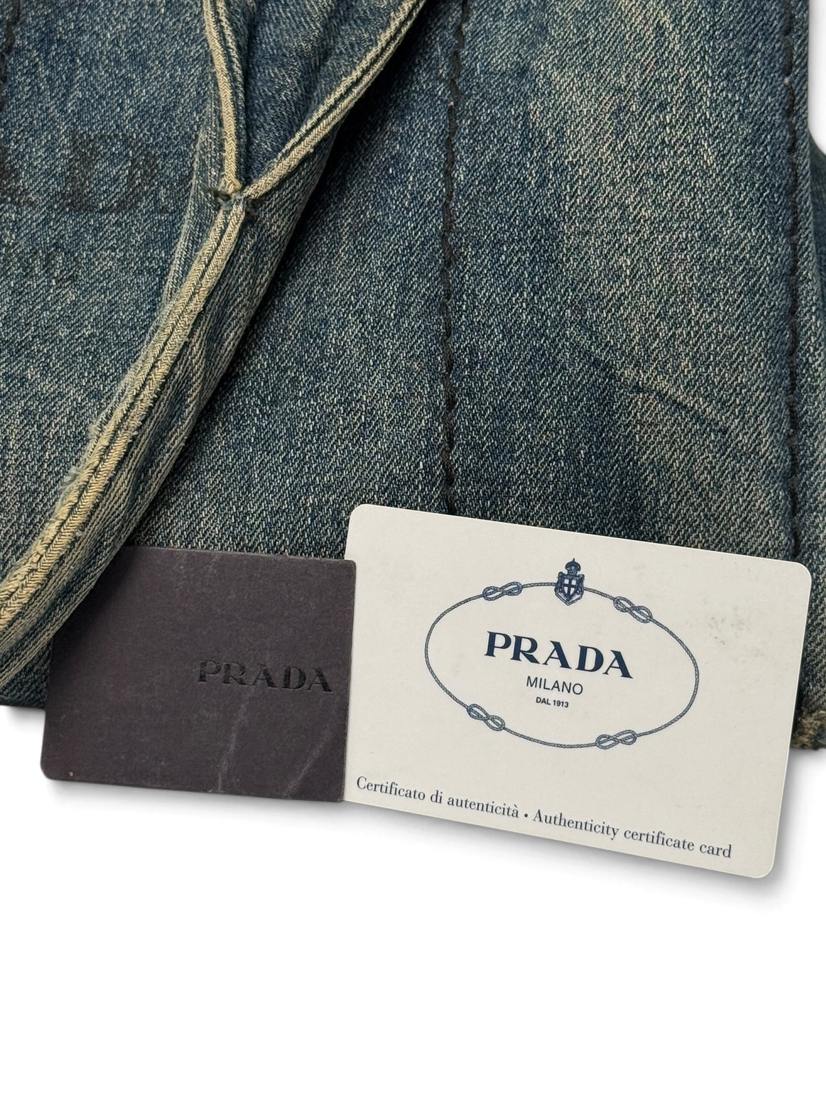 Prada Canapa Denim Tote Bag
