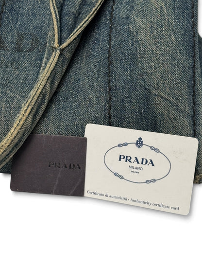 Prada Canapa Denim Tote Bag