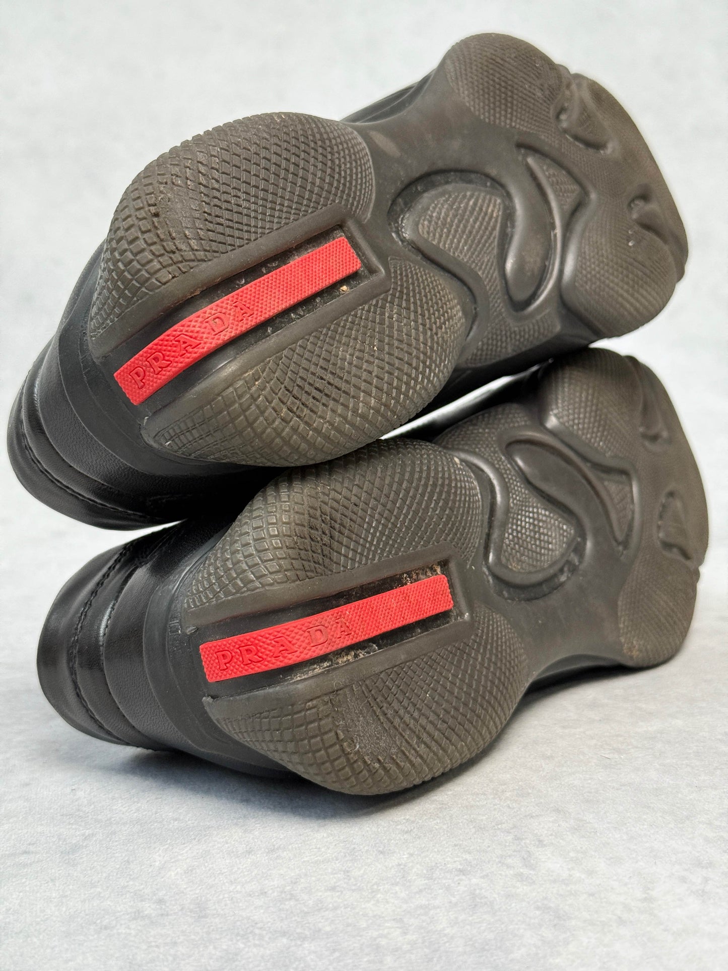 Prada Sport Vintage Trainer Black Leather (44)