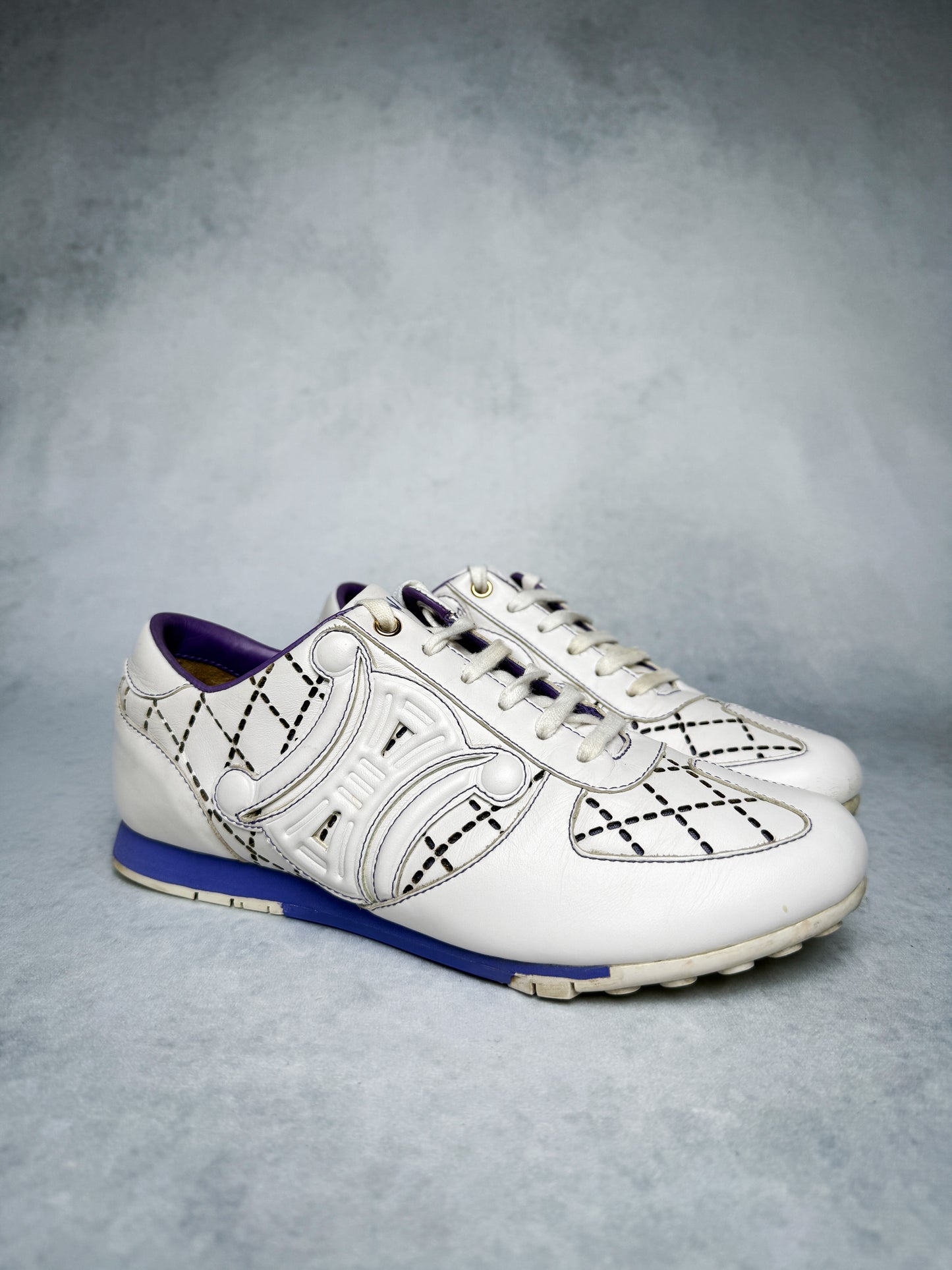 Celine Vintage Triomphe Sneaker White/Blue/Purple (37)