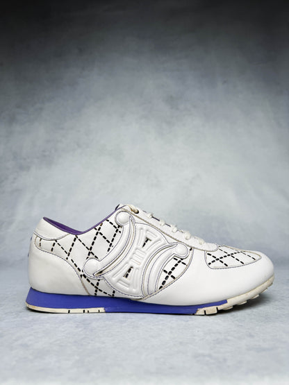 Celine Vintage Triomphe Sneaker White/Blue/Purple (37)