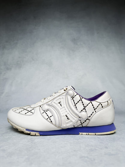 Celine Vintage Triomphe Sneaker White/Blue/Purple (37)