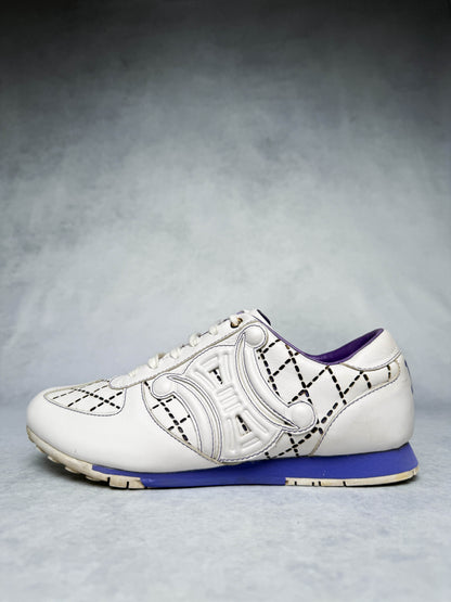 Celine Vintage Triomphe Sneaker White/Blue/Purple (37)