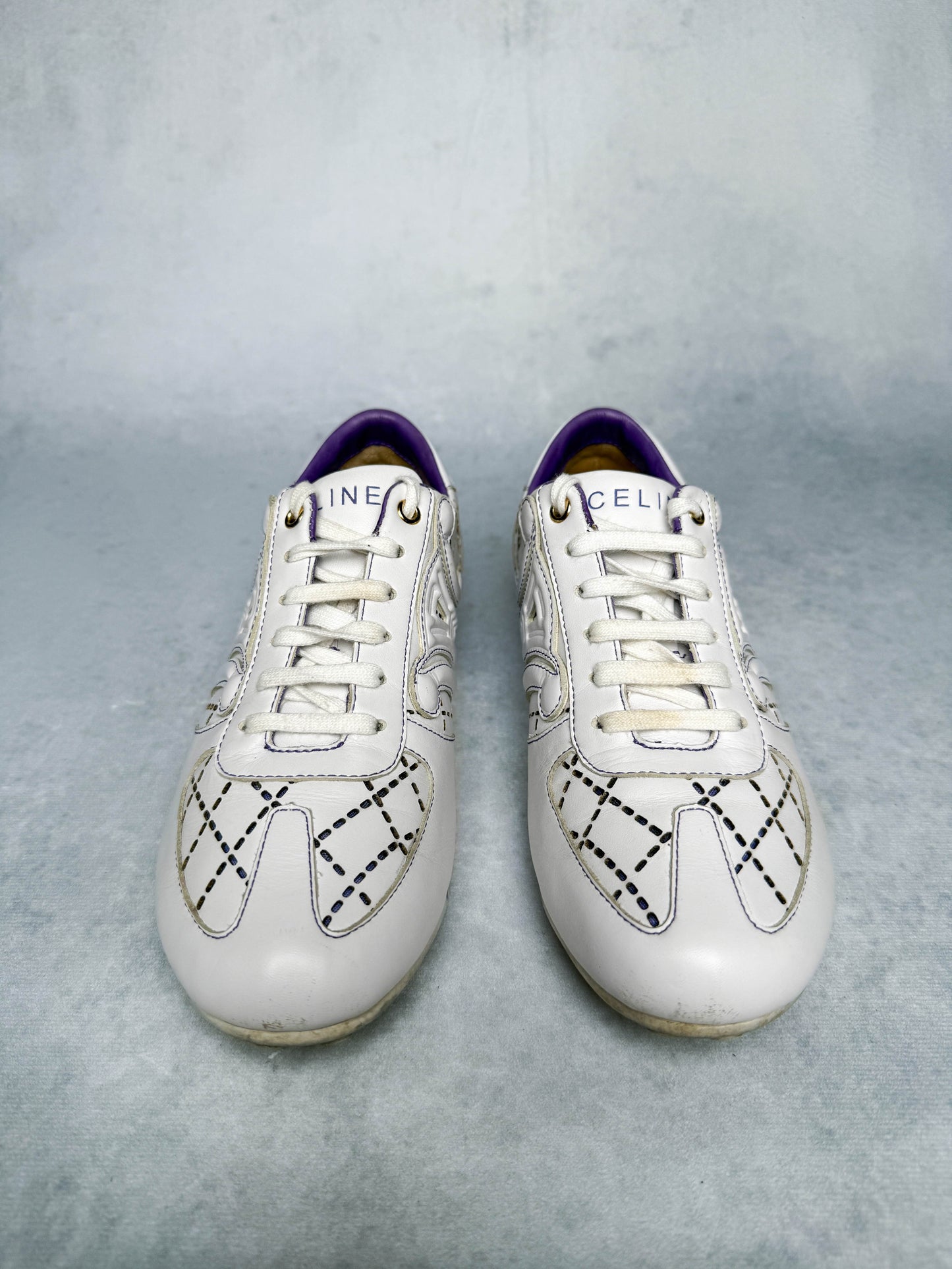Celine Vintage Triomphe Sneaker White/Blue/Purple (37)