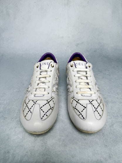 Celine Vintage Triomphe Sneaker White/Blue/Purple (37)