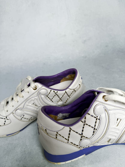 Celine Vintage Triomphe Sneaker White/Blue/Purple (37)